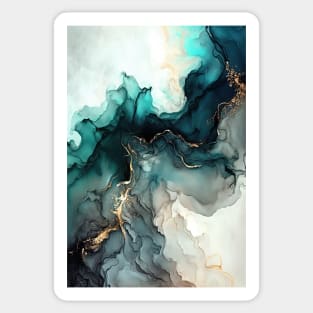 Blue Smoked - Abstract Alcohol Ink Art Sticker